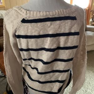 Cream and black striped sweater